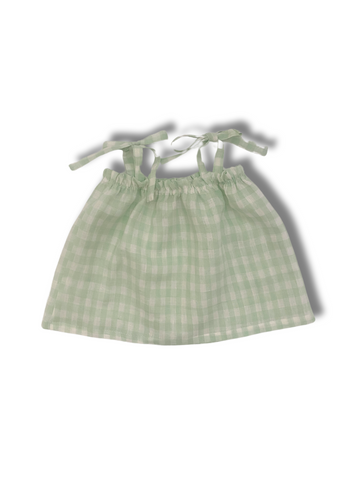 Mint Gingham Tie Up Top