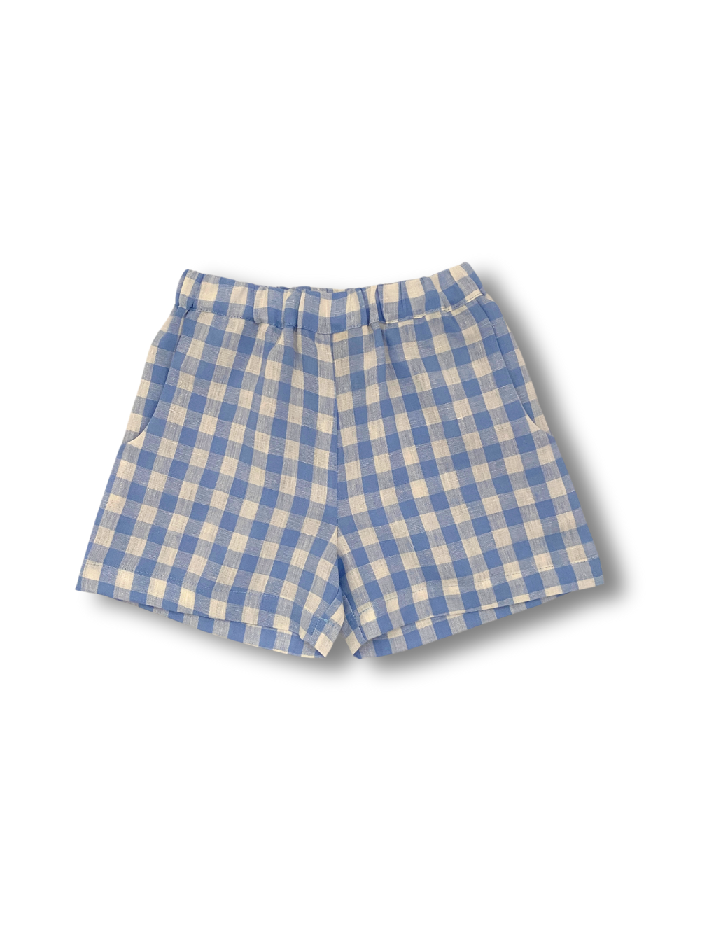 Linen Shorts Blue Gingham