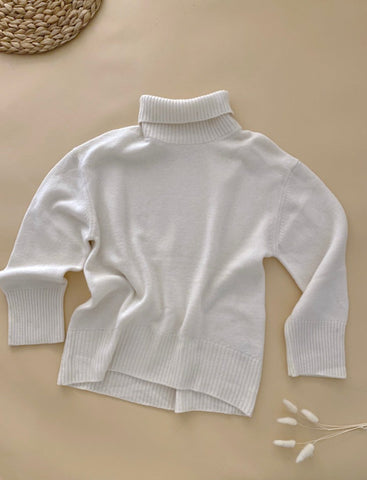 Luella Knitted Turtleneck Sweater Cream