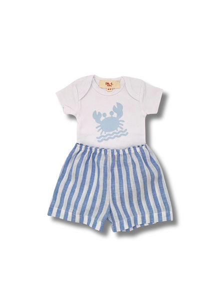 Happy Blue Crab Short Sleeve Bodysuit