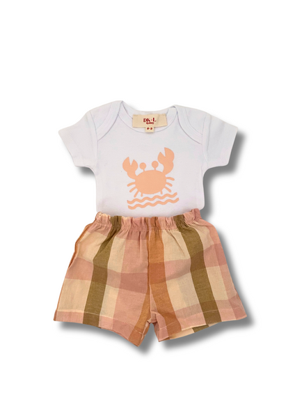 Blush Check Baby Shorts