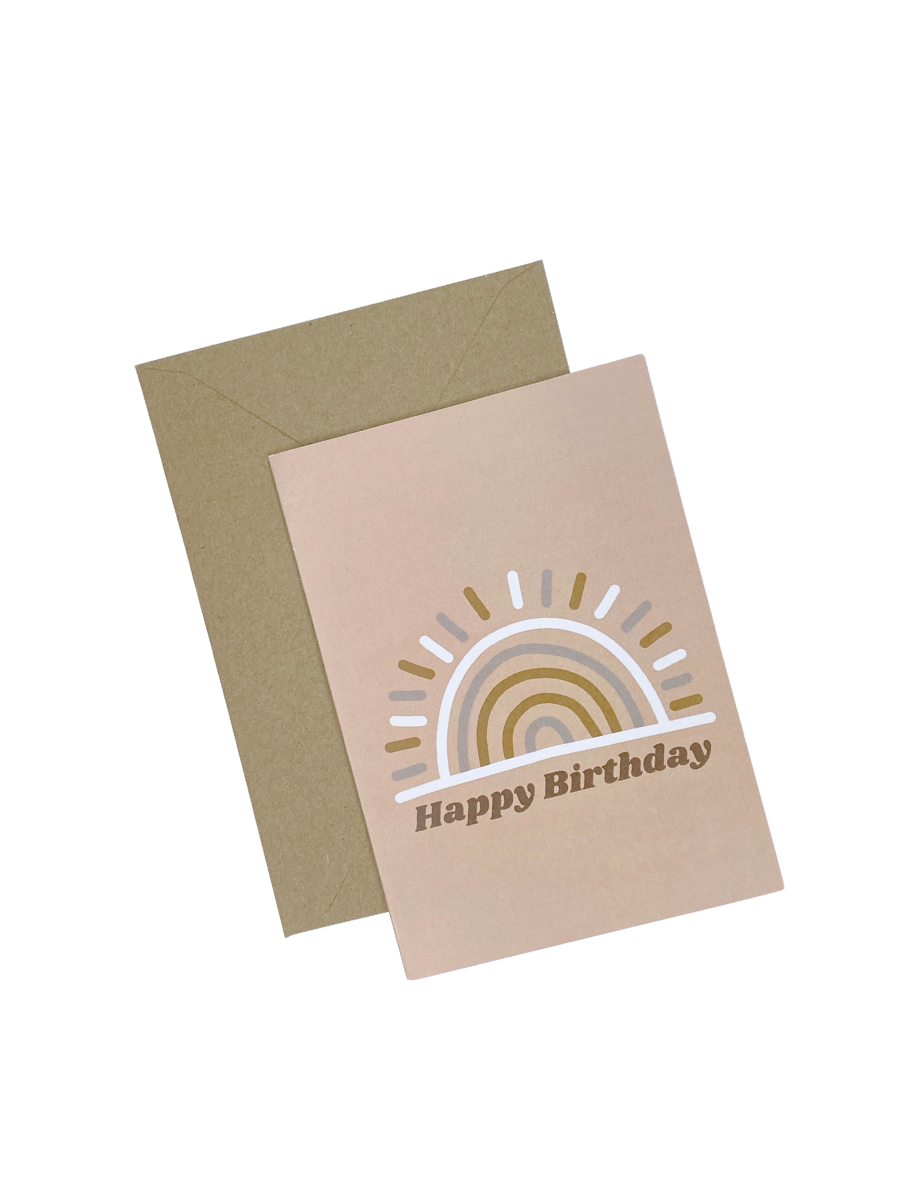 Happy Birthday Card Beige