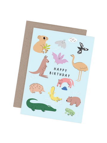Happy Birthday Aussie Animals Card