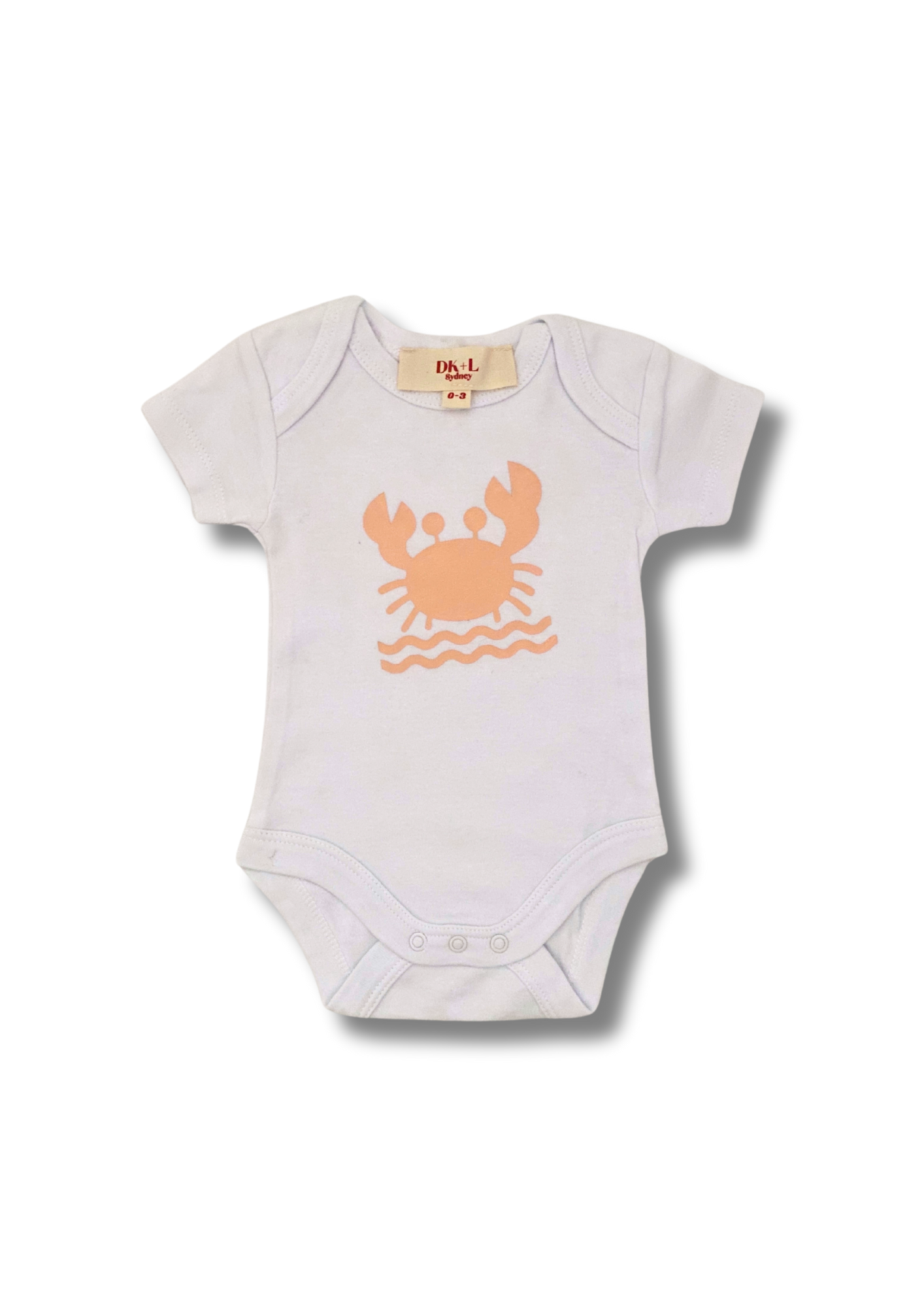 Happy Pink Crab Short Sleeve Bodysuit