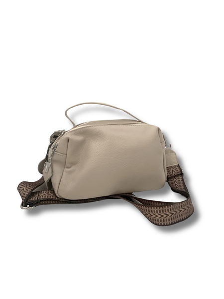 Sienne Leather Crossbody Bag Taupe