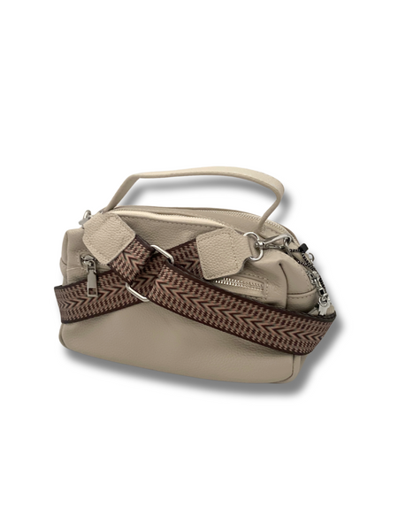 Sienne Leather Crossbody Bag Taupe