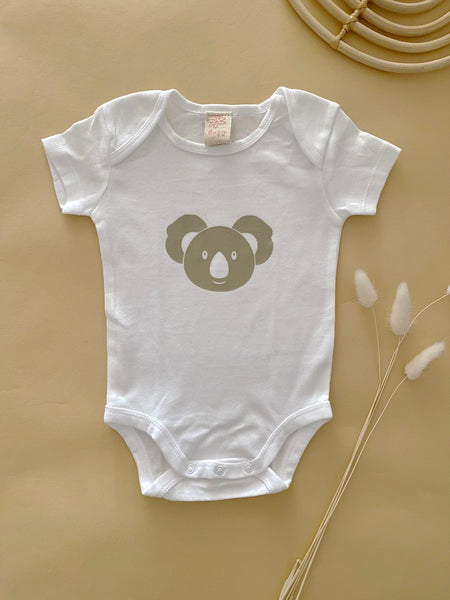 Metallic Beige Koala Short Sleeve Bodysuit