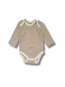 Comfy Baby Long Sleeve Bodysuit - Oat Stripes