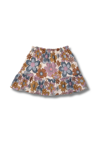 Retro Flowers Frill Skirt