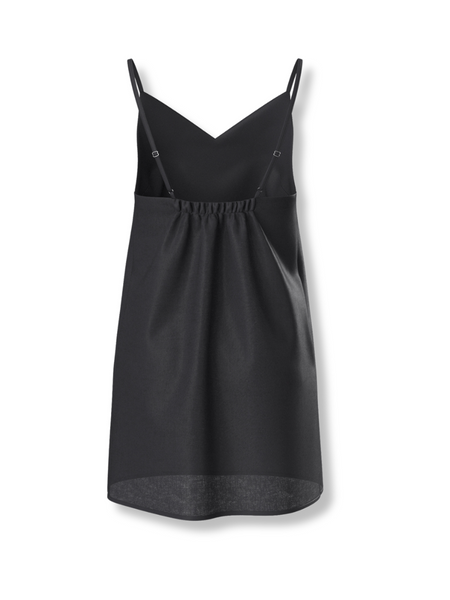 Liz Linen Slip Dress Black