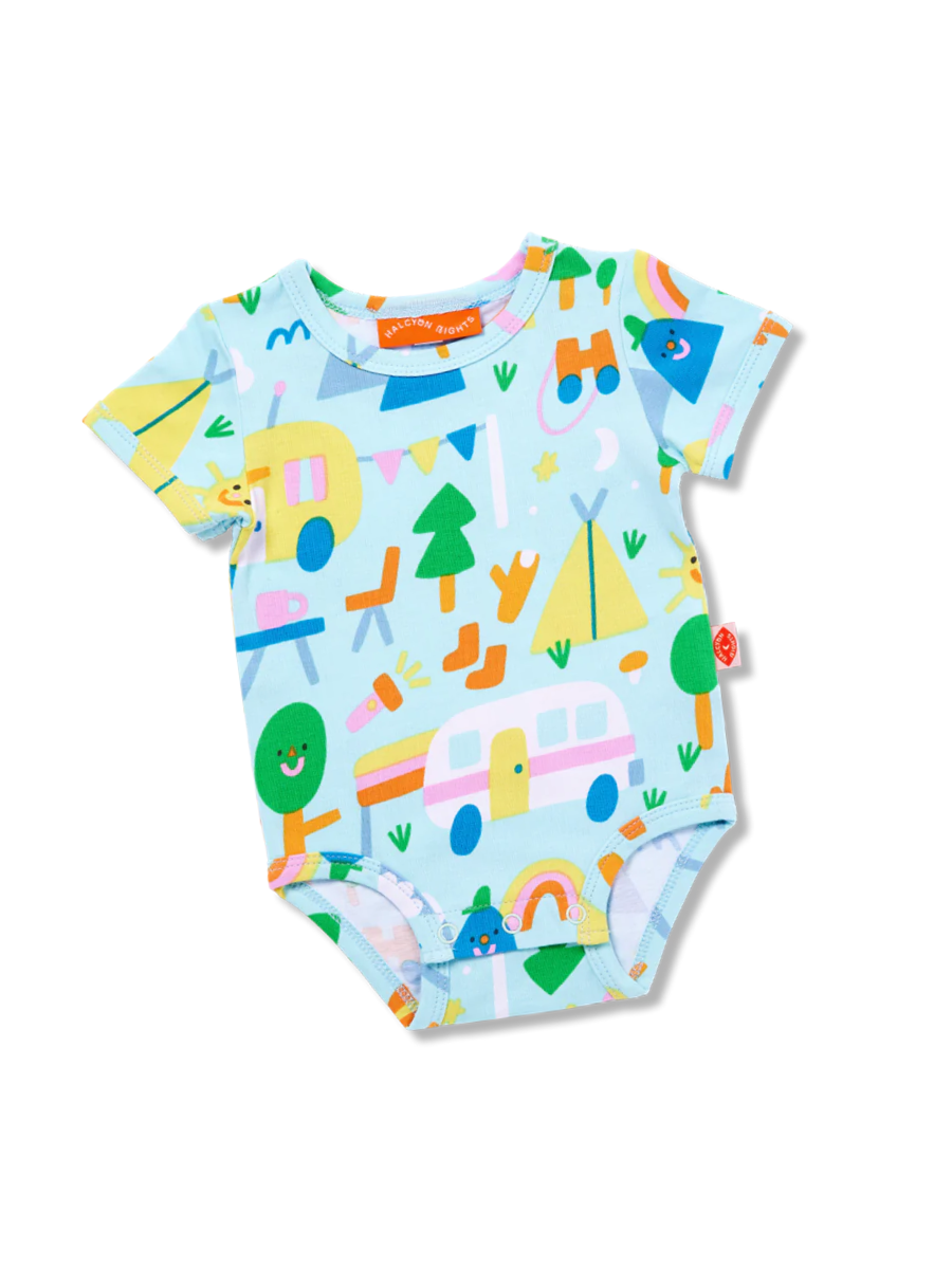 Happy Campers Short Sleeve Bodysuit