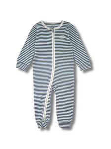 Comfy Baby Zip Growsuit - Blue Stripes
