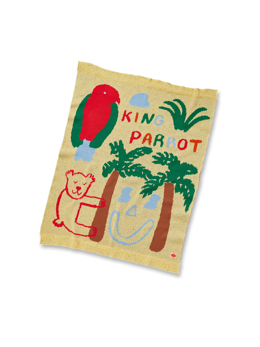King Parrot Cotton Knit Blanket