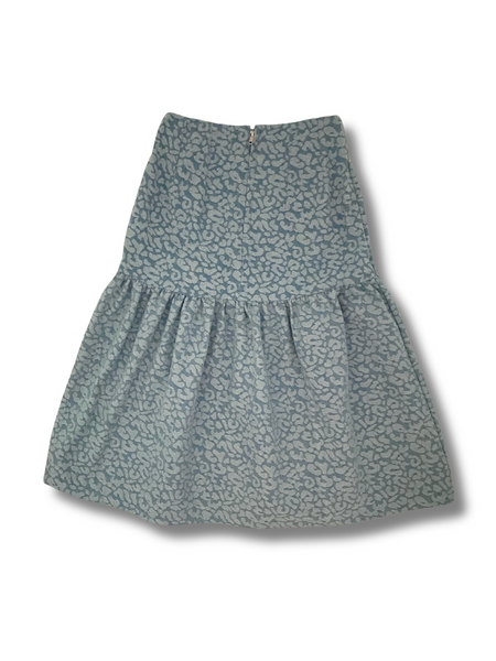 Lola Leopard Denim Midi Skirt