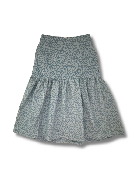 Lola Leopard Denim Midi Skirt