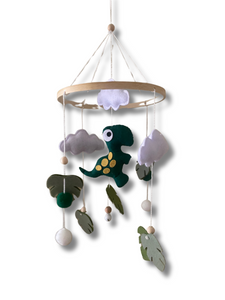 Yellow Spotted Dino Baby Mobile - Small
