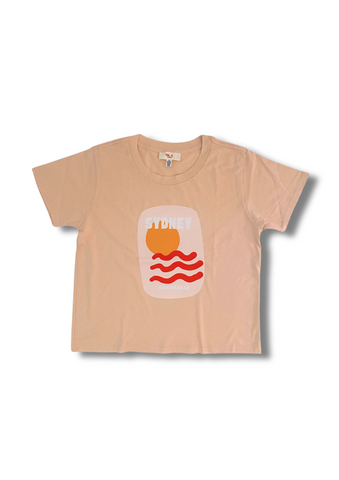 Pink Sydney Waves Boxy Tee