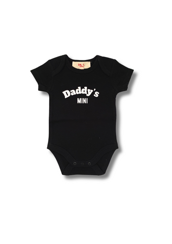 Daddy's Mini Short Sleeve Bodysuit Black