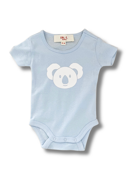 Koala Short Sleeve Bodysuit Blue & White