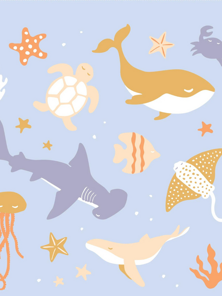 Ocean Creatures Baby Blanket