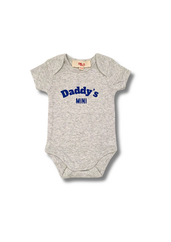 Daddy's Mini Short Sleeve Bodysuit Grey Marle