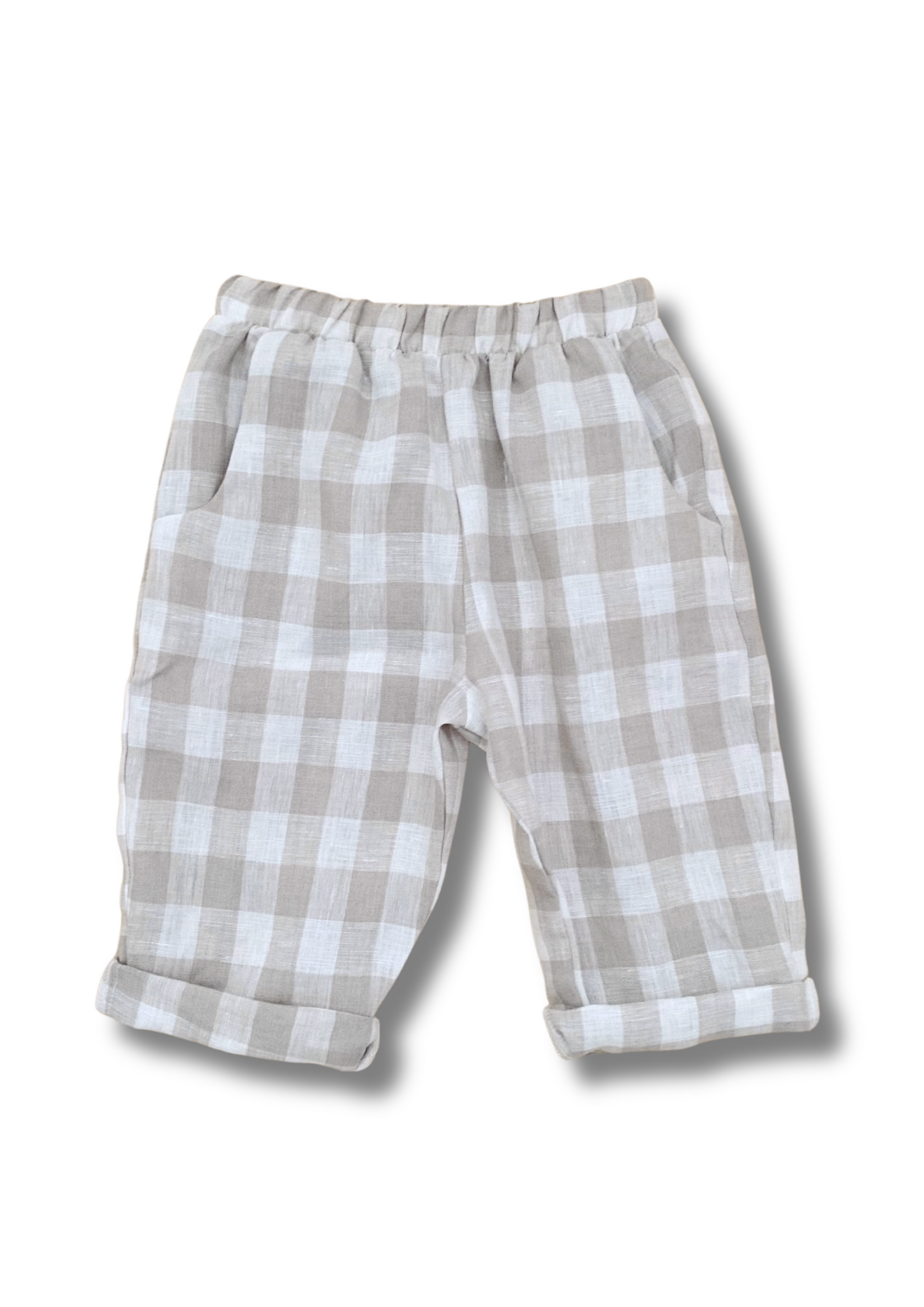 Baby Gingham Slacks Beige