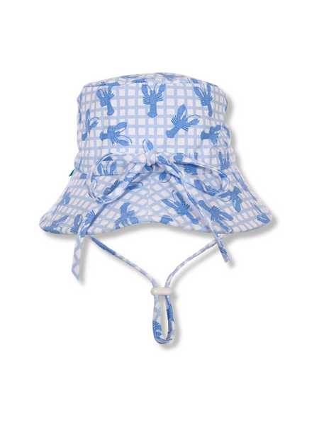 Blue Lobster Wide Brim Swim Hat