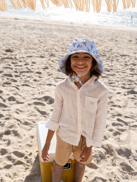 Blue Lobster Wide Brim Swim Hat