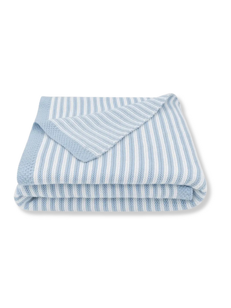 Blue Stripe Knit Blanket