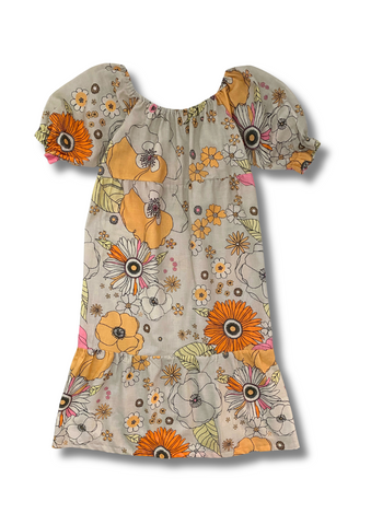 Freja Midi Smock Dress Retro Floral