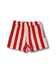 Bold Stripe Shorts Red