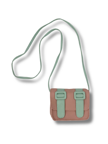 Twin Buckle Mini Handbag Pink & Aqua