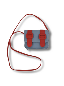 Twin Buckle Mini Handbag Blue & Red