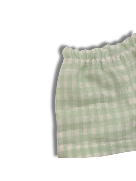 Mint Gingham Baby Shorts