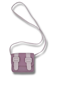 Twin Buckle Mini Handbag Lilac & White