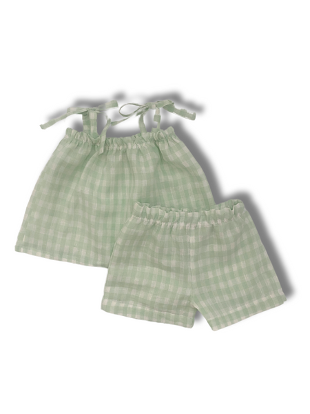 Mint Gingham Baby Shorts