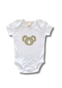 Metallic Beige Koala Short Sleeve Bodysuit