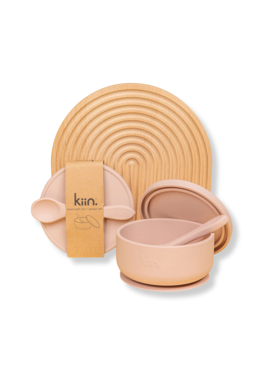 Silicone Suction Bowl + Lid & Spoon Blossom