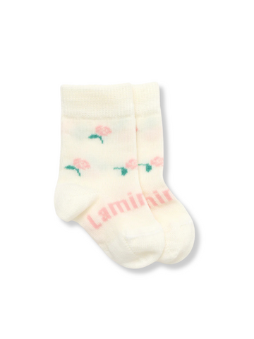 Rosa - Merino Wool Crew Baby Socks