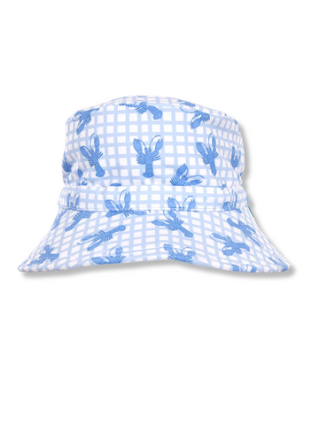 Blue Lobster Wide Brim Swim Hat