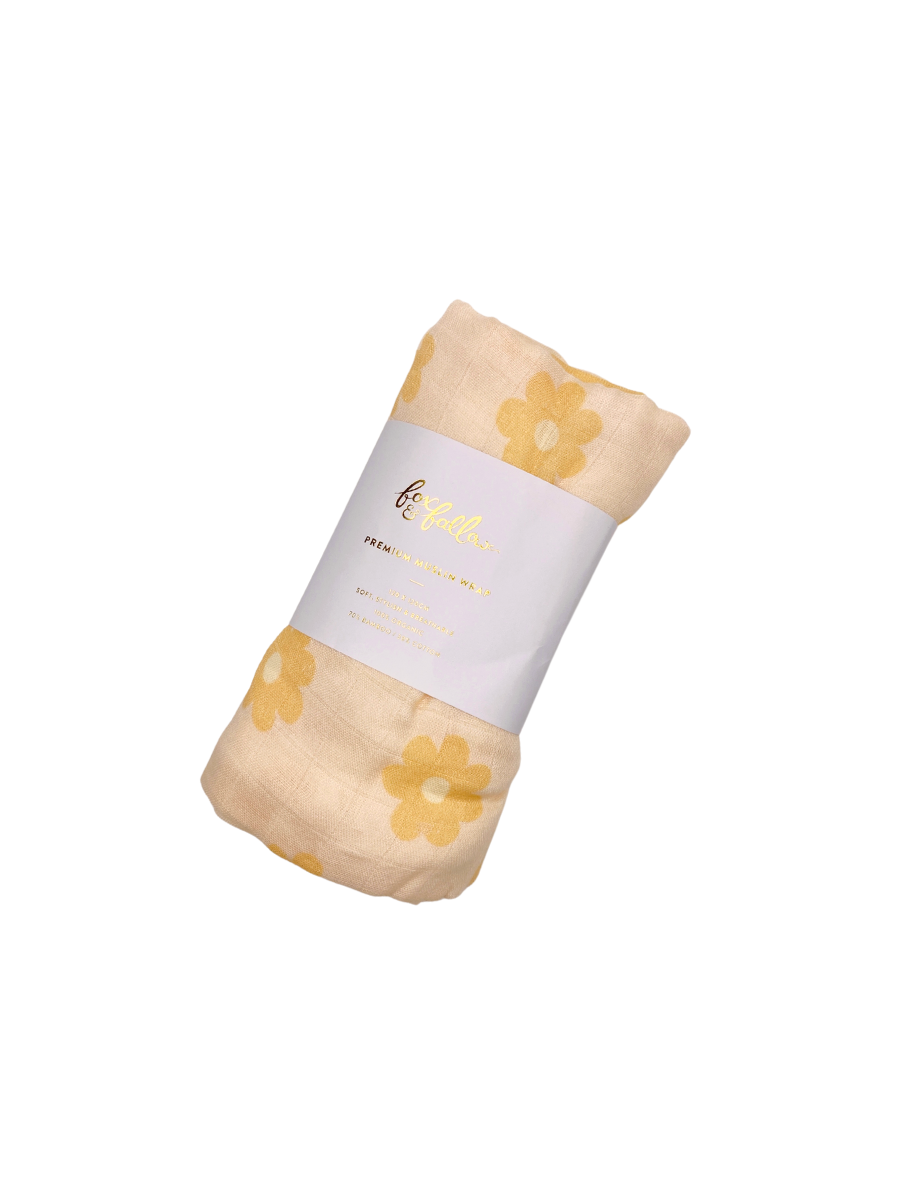 Daisy Chain Organic Baby Swaddle Pink