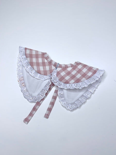 Baby Oversized Collar Gingham Pink