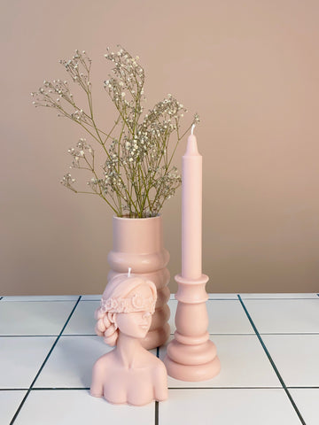 Elegant Pillar Candle Pink 20cm