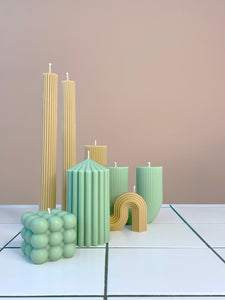Bubble Cube Candle Green