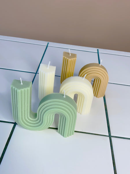 S Shape Candle Green
