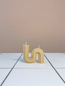 S Shape Candle Beige
