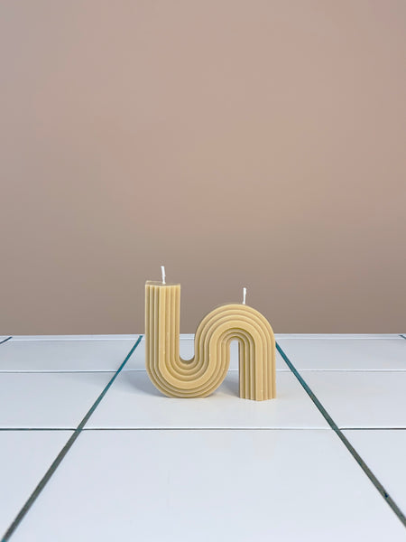 S Shape Candle Beige
