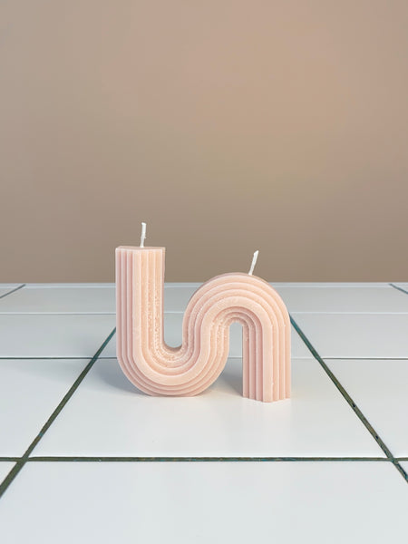 S Shape Candle Pink