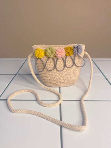 Soft Pink Straw Mini Handbag
